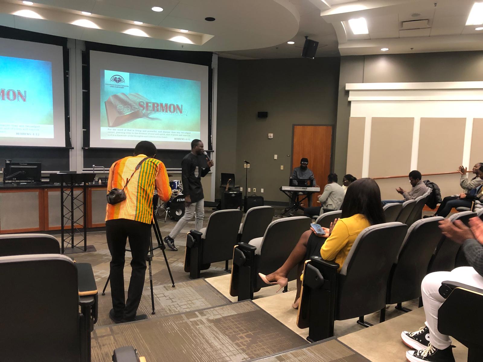 Worship service in session at ICF Ohio University